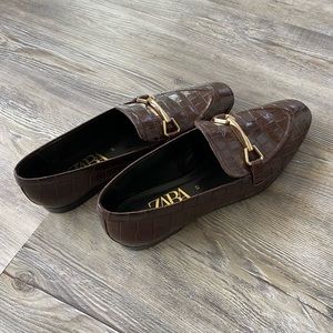 Zara brown loafers.  Worn once